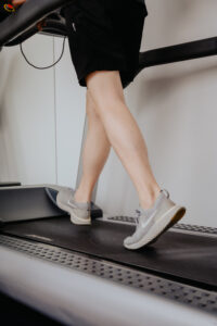 running on a treadmill