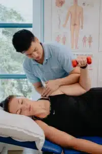 Hands-on treatment may be used alongside assessment and exercise as part of an individualised physiotherapy programme.